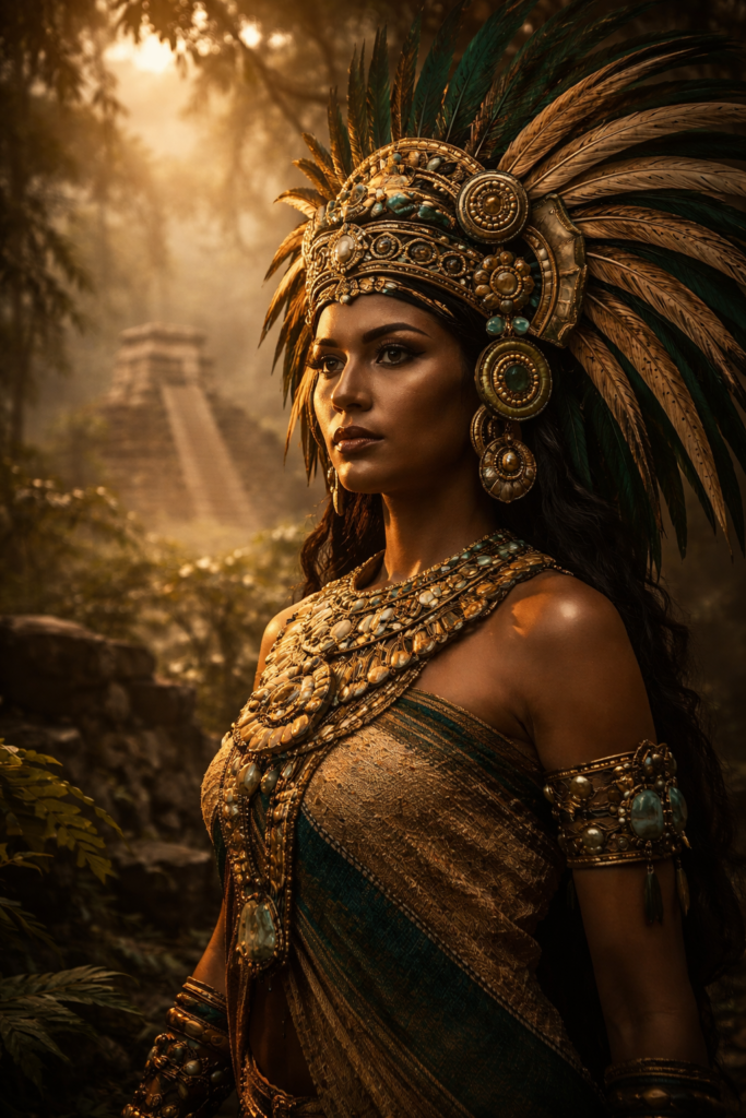 Imagen de la Reina Maya Ix K´abel.